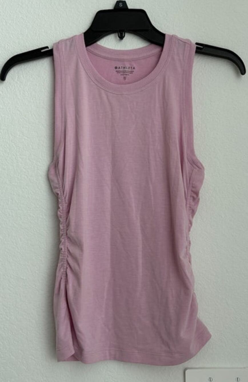 NWOT Womens Athleta Pink Move With Ease Side Cinch Tank Size XS